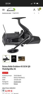 Daiwa emblem 45 scw qd, Watersport en Boten, Hengelsport | Karpervissen, Ophalen of Verzenden, Zo goed als nieuw, Molen