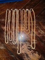 Antieke parelkettingen 7 stuks met zilveren slot, Ophalen of Verzenden, Zilver, Zilver