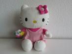 hello kitty pluche knuffel met roze pakje en bos bloemen, Poes, Ophalen of Verzenden, Zo goed als nieuw