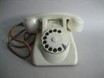 Oude Heemaf Philips vaste telefoon 1955 wit !! zeer zeldzaam, Ophalen of Verzenden, Zo goed als nieuw, Met draaischijf