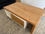 Salontafel hout/wit met lade, Huis en Inrichting, Tafels | Salontafels, Ophalen, Gebruikt, 100 tot 150 cm, 50 tot 100 cm