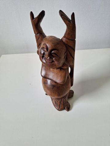 Houten Chinese happy dikbuik Boeddha beschikbaar voor biedingen