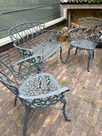 ‘Bistro’ tuinmeubels, Tuin en Terras, Tuinsets en Loungesets, Ophalen, 4 zitplaatsen, Gebruikt, Aluminium