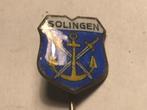 Emaille SOLINGEN WAPEN Speld (Blauw/Wit/Geel)., Verzamelen, Speldjes, Pins en Buttons, Verzenden, Zo goed als nieuw, Stad of Land