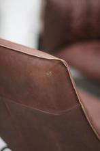 Luxe fauteuil BEAL Jess Design metaal leer donkerbruin Sadie, Huis en Inrichting, Ophalen, Zo goed als nieuw, Metaal, 75 tot 100 cm