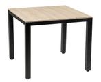 Polywood tuintafel 90x90 Wood&Grijs aluminium onderstel, Ophalen of Verzenden, Zo goed als nieuw, Vierkant, Aluminium
