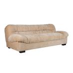 Dutchbone Douglas 3 Zits Bank Velours Beige, Huis en Inrichting, Ophalen, Driepersoons, 75 tot 100 cm, Zo goed als nieuw