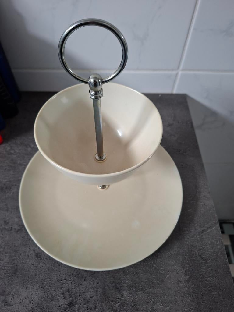 Etage schaal, gebroken wit, Ophalen, Zo goed als nieuw