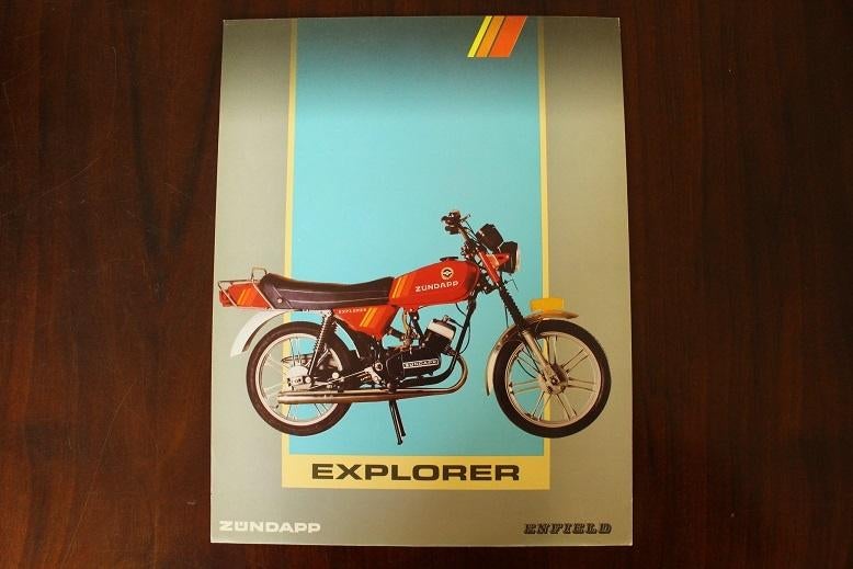 Zündapp Enfiled Explorer bromfiets verkoop folder, Fietsen en Brommers, Ophalen of Verzenden, Gebruikt