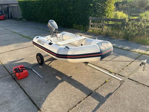 Yam 250R rubberboot + 5pk Yamaha 2takt buitenboordmotor, Watersport en Boten, Rubberboten, Gebruikt, Yam, Overige materialen, Minder dan 70 pk