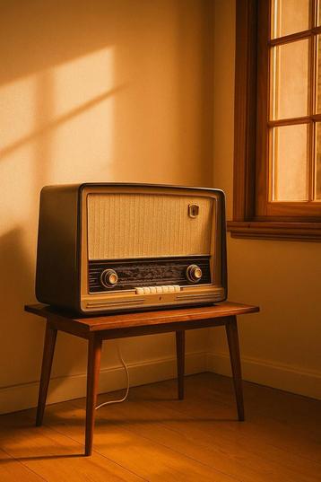 Vintage Phillips radio functioneert beschikbaar voor biedingen