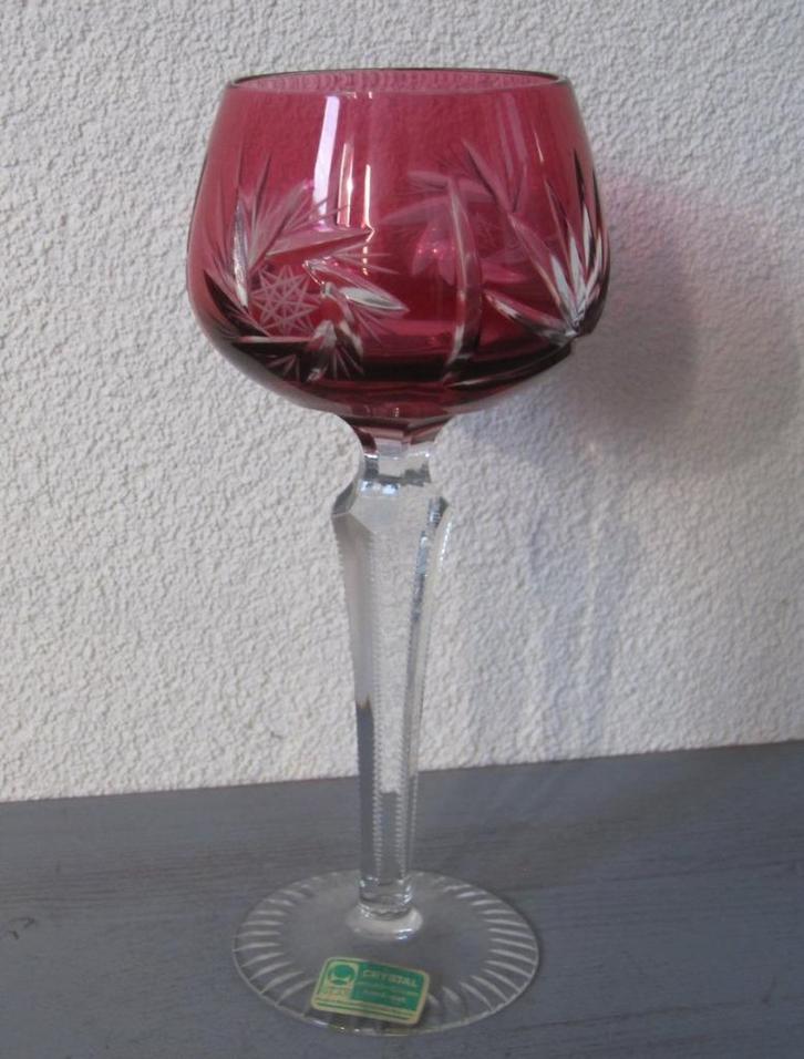 Boheems kristallen wijnglas, Antiek en Kunst, Antiek | Glas en Kristal, Ophalen of Verzenden