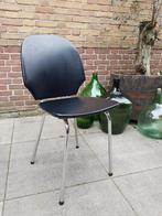 Buisframe Stoel - Zwart Skai & Chroom - Vintage jaren 60-70, Huis en Inrichting, Stoelen, Ophalen, Gebruikt, Zwart, Eén