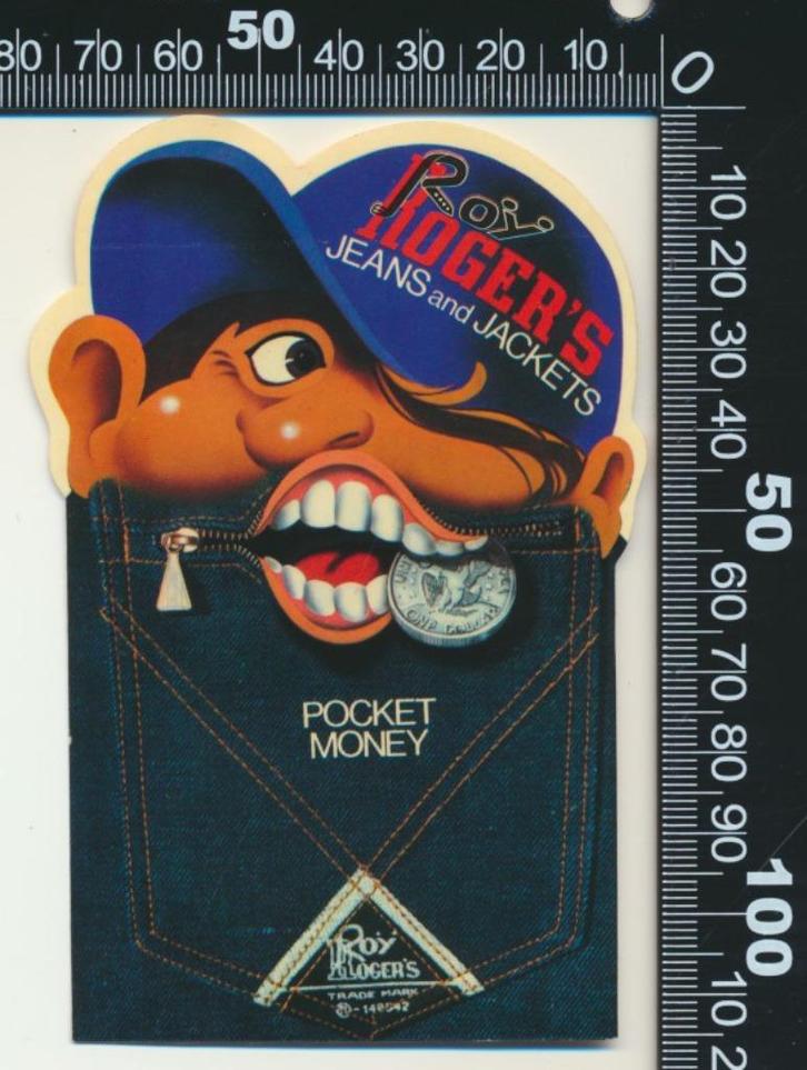Sticker: Roy Rogers Jeans and Jacket (3), Verzamelen, Stickers, Zo goed als nieuw, Bedrijf of Vereniging, Ophalen of Verzenden