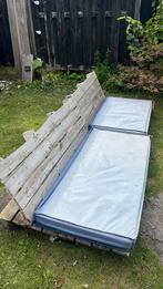 Palletbank met mooie zitkussens waterdicht, Ophalen, Zo goed als nieuw, Hout, Bank