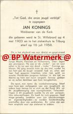 Konings Jan 1903 St Willebrord 1958 Tilburg -20769, Bidprentje, Ophalen of Verzenden