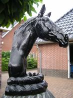 BEELD PAARD ZWARE GIETIJZEREN BUSTE, Ophalen, Zo goed als nieuw, Dressuur