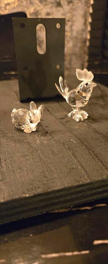 Swarovski Kristallen Beeldjes - Haan & Konijn beschikbaar voor biedingen