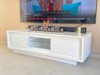 Tv meubel wit 156 cm met glasplaat, Huis en Inrichting, Kasten | Televisiemeubels, Ophalen, Zo goed als nieuw, 25 tot 50 cm, Minder dan 100 cm
