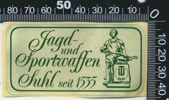 Sticker: Jagd und Sportwaffen Suhl, Ophalen of Verzenden, Zo goed als nieuw, Bedrijf of Vereniging