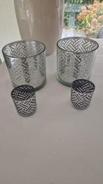 Riviera Maison windlicht zilver 2 stuks, Ophalen, Overige materialen, 25 tot 50 cm, Zo goed als nieuw