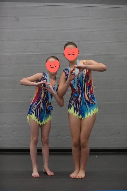 Acropakjes duo, Sport en Fitness, Turnen, Zo goed als nieuw, Turnpak(je), Kindermaat 146 t/m 176, Overige kleuren, Ophalen of Verzenden