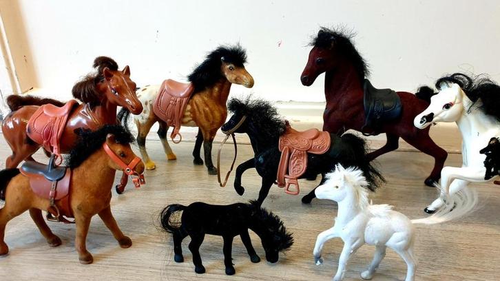Vintage ca. 1990's set van 8 paardenfiguren, Antiek en Kunst, Antiek | Speelgoed, Ophalen of Verzenden