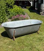 Zinken bad badkuip buiten plantenbak, Tuin en Terras, Ophalen, Nieuw, Rond, Metaal
