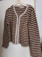 nieuw wollen vest strepen Vanilia. mt 42 44 alpaca mohair, Bruin, Vanilia, Maat 42/44 (L), Nieuw