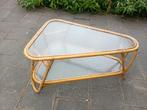 Vintage rotan koffietafel, Huis en Inrichting, Tafels | Salontafels, Ophalen, Zo goed als nieuw, Rond, Minder dan 50 cm