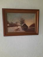 Antiek Winter Schilderij - Prachtig en Gaaf!, Antiek en Kunst, Kunst | Schilderijen | Klassiek, Ophalen of Verzenden