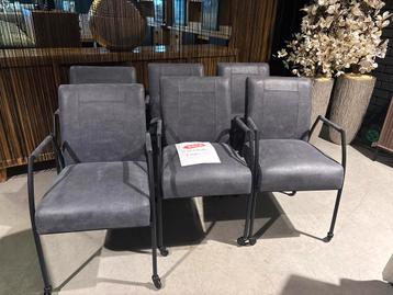 6 Grijze Eetkamerstoelen - Outlet Prijs! beschikbaar voor biedingen