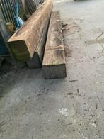 Meerpalen hard hout € 35,-p meter dik 28/20 cm 3 meter lang, Ophalen, Zo goed als nieuw, 250 cm of meer, Balken
