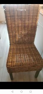 Eetkamer stoelen van riet 6x, Huis en Inrichting, Ophalen, Gebruikt, Bruin, Riet of Rotan