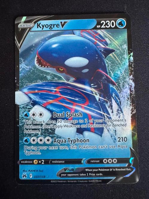 Kyogre V CRZ 037, Hobby en Vrije tijd, Verzamelkaartspellen | Pokémon, Zo goed als nieuw, Losse kaart, Ophalen of Verzenden