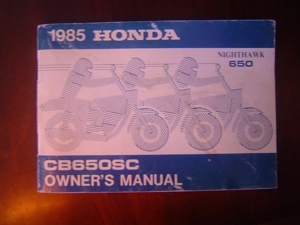 Honda CB650 SC Nighthawk 1985 motorcycle owner's manual CB, Motoren, Handleidingen en Instructieboekjes, Ophalen of Verzenden