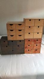 Vintage opberg kastjes, Huis en Inrichting, Kasten | Ladekasten, Ophalen, 1 of 2 laden, 50 tot 100 cm, Zo goed als nieuw