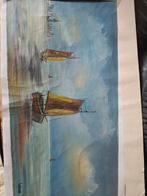 Schilderij van boten op het water, Antiek en Kunst, Kunst | Schilderijen | Klassiek, Ophalen