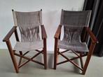 vintage paar grote houten regisseursstoelen vouwstoelen, Ophalen, Hout, Twee, Grijs