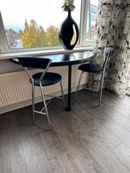 Barstoel / barkruk 2 stuks zwart met chroom, Ophalen of Verzenden, Zo goed als nieuw, Zwart