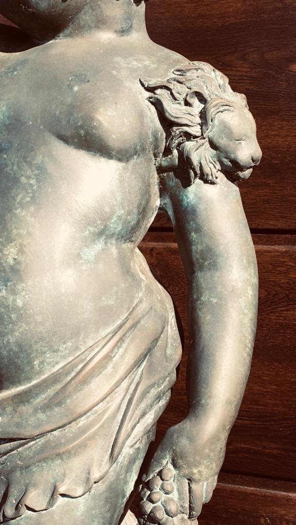Zeldzaam antiek bronzen putto tuinbeeld !, Tuin en Terras, Tuinbeelden, Metaal, Ophalen