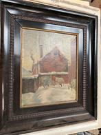 Schilderij Winterlandschap met huis, Antiek en Kunst, Kunst | Schilderijen | Klassiek, Ophalen