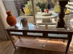 Riviera Maison Side Table Teakhout Glas, Antiek en Kunst, Antiek | Meubels | Tafels, Ophalen