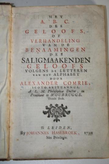 Alexander Comrie - ABC des geloofs (1739, 2e druk)  beschikbaar voor biedingen