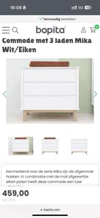 Bopita Commode met 3 laden Mika Wit/Eiken, Kinderen en Baby's, Kinderkamer | Commodes en Kasten, 50 tot 70 cm, Nieuw, Ophalen of Verzenden