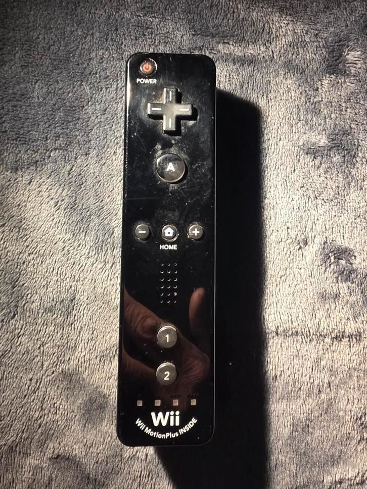Zwarte Wii-mote met MotionPlus, Spelcomputers en Games, Games | Nintendo Wii, Gebruikt, Ophalen of Verzenden