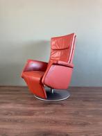 Zo goed als nieuwe oranje leren relax fauteuil / relax stoel, Ophalen, Minder dan 75 cm, Zo goed als nieuw, Nvt