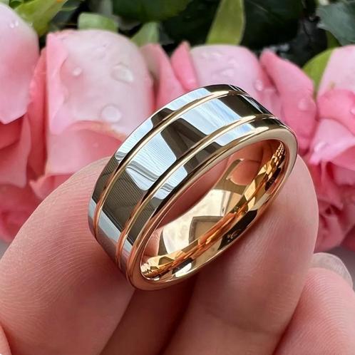 Trouwringen Wolfraam - Gwen - Zilver en Rosé goud, Sieraden, Tassen en Uiterlijk, Ringen, Nieuw, Dame of Heer, Roze, Overige materialen