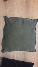 Groen griize loods 5 kussen incl vulling, Huis en Inrichting, Ophalen of Verzenden, Zo goed als nieuw, Groen, Vierkant