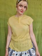 Vintage top / shirt  - geel - 34/36 - XS/S, Kleding | Dames, Tops, Gedragen, Maat 34 (XS) of kleiner, Vintage, Ophalen of Verzenden